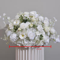 Mur de fleurs artificielles en soie, centres de table de mariage faits à la main, personnalisés, doux, durables, toucher naturel, décoration de table