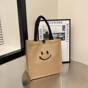 กระเป๋าผ้าลินินขนาดใหญ่ พร้อมโลโก้สั่งทำ กระเป๋าพับเก็บได้ สำหรับผู้หญิง ใช้ในสำนักงานและช้อปปิ้ง ขายส่ง พับได้ - Product Image 6