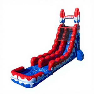 Tobogán Acuático Inflable Gigante de PVC Comercial Rojo y Azul de 20 Pies de Altura, 10x3.5x6 Metros, para Adultos y Niños al Aire Libre - Product Image 4