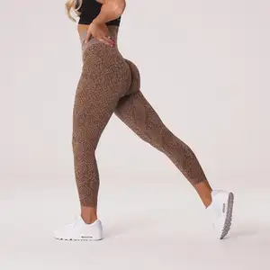 Seamless Leggings Women High Waist Squat Proof Leopard Yoga Pants Elastic GYM Tights Sport Fitness Workout Bottoms