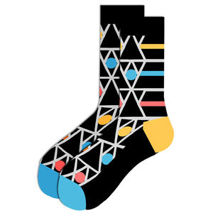 Haute qualité mode drôle bande géométrique <span class=keywords><strong>à</strong></span> pois chaussettes colorées décontracté coton dessin animé hommes chaussettes équipage chaussettes - Product Image 5