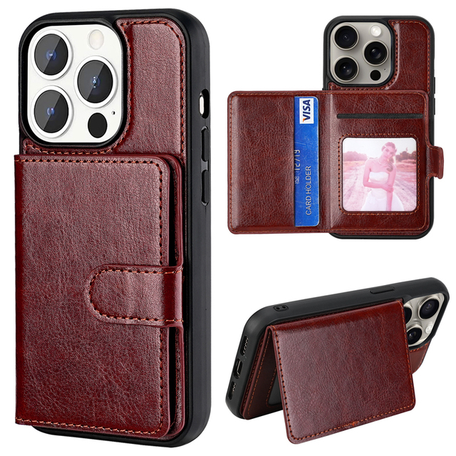 Hot Sales PU Leather Flip Wallet Phone Case With 10 Multi Card Holders Shockproof Phone Cover for iPhone 17 16 15 14 Pro Max