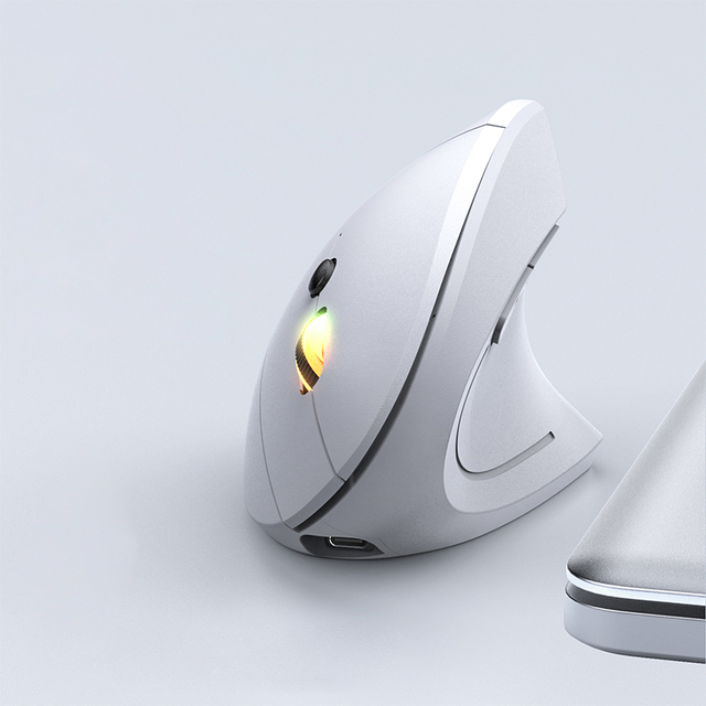 Hot Sale Factory Stock Ergonomic Mini LED 6D Wireless Rechargeable Vertical OEM Mouse Dual Mode Right Hand 1600DPI Laptop