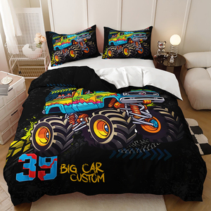 <span class=keywords><strong>3D</strong></span> in ấn phim hoạt hình siêu mát mẻ Xe mô hình mùa đông Duvet cover bộ đồ giường bán buôn - Product Image 6