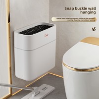Cubo de basura cilíndrico de PP para inodoro, cubo sanitario estrecho con tapa, cubo de residuos de alta calidad para inodoro, para sala de estar y cocina