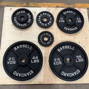 لوحات رفع الأثقال القياسية من الحديد الزهر 20 ، لوحات الوزن للياقة البدنية للصالة الرياضية ، ألواح الوزن من الحديد الزهر 2 بوصة - Product Image 6