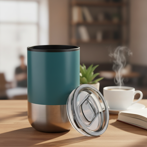 Gobelet à café isolé 350ml Double paroi en acier inoxydable gobelet de voyage tasse à bière Auto bureau sans BPA avec doublure en plastique - Product Image 4