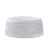 Chapeau de prière islamique unisexe en coton et polyester respirant pour adulte, usage quotidien, Ramadan, Kufi, tissu peigné