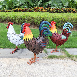 Fábrica al por mayor estatua de Metal de tamaño real Animal jardín hierro fundido decoración estatua pollo patio arte escultura Metal al aire libre Gallo - Product Image 4