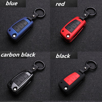 Housse de protection de clé de voiture en fibre de carbone ABS pour Audi A3 A4 A5 C5 C6 8L 8P B6 B7 B8 C6 RS3 Q3 Q7 TT 8L 8V S3 porte-clés