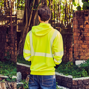 Sweat à capuche de travail réfléchissant et ignifuge pour hommes XK-22046, en coton épais, vêtement de sécurité d'automne pour les travailleurs d'âge moyen - Product Image 3