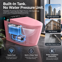 WC intelligent moderne en céramique avec bidet intégré, chasse d'eau automatique à capteur, siège chauffant et télécommande pour salle de bain
