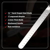 TOALLWIN Lang Lemmet Snijmes 3Cr13 RVS Keukenmes 12-Inch Ham Snijmes met ABS Gesmeed Handvat