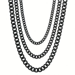 Stainless Steel Bulk <b>Silver</b> Men Jewelry Women Bracelet Gold Necklace Set 18K Black Miami Cuban Link Chain - Product Image 2