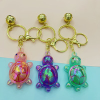 Porte-clés coquillage électroplaqué Aurora avec clochette, pendentif escargot en acrylique dégradé, breloque de sac, souvenir océanique, cadeau