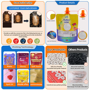 Индивидуальные пакеты-дойпаки из алюминиевой фольги с пластиковым носиком для напитков (соков) - Product Image 5