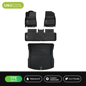 Tapis de voiture de luxe 7D en TPE imperméables toutes saisons, inodores, robustes, à bords surélevés, antidérapants, personnalisés, 4 pièces - Product Image 1