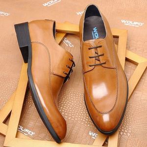 Chaussures Derby Haut de Gamme pour Hommes - Cuir Véritable Lacées Style Oxford - Nouvelle Collection Formelle Rehaussante Imperméable Automne - Product Image 2
