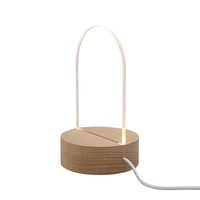 Lampe de nuit acrylique à chargement USB Base en bois avec acrylique vierge pour décoration Veilleuse bricolage en gros