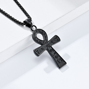Collar de acero titanio con símbolo Anka del antiguo Egipto, estilo retro transfronterizo y único, unisex, de alta gama. - Product Image 3