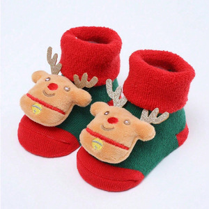 <span class=keywords><strong>Calcetines</strong></span> de punto con diseño de Papá Noel y muñeco de nieve para bebés (niños y niñas), patrón liso, temporada de primavera, para 0.5-3 años, transfronterizos 2026 - Product Image 2