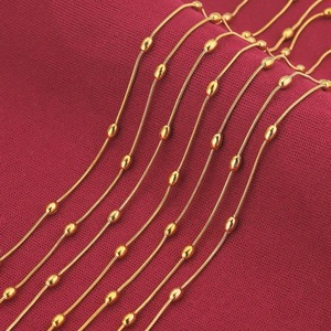 Wholesale 18K Gold PVD Plated Round Bead Snake <b>Chain</b> | Vacuum Electroplated Snake <b>Chain</b> for Necklace - Product Image 5