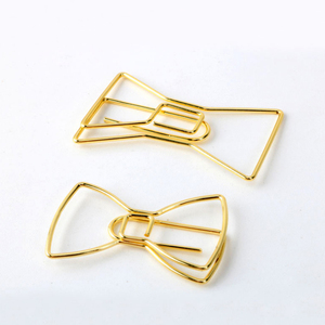 Clip regalo promozionali in metallo Premium con graffetta a forma di papillon d'oro di alta qualità - Product Image 1