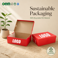 Boîte à chaussures en carton recyclé Micro-Pak rouge personnalisée Finition mate Avantage UV Emballage moderne en carton pour vêtements certifié FSC