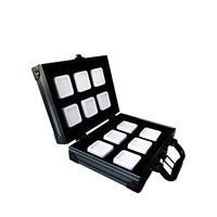 Boîte en métal rectangulaire portable avec couvercle transparent pour le stockage et le transport de bijoux et de pierres précieuses lors des expositions