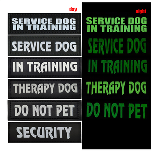 ナイトライトアイアンオンフェルトPU環境にやさしい手作り動物ベストカラーバッジサービス犬トレーニング中 - Product Image 1