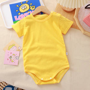 Mameluco <span class=keywords><strong>de</strong></span> Verano y Primavera para Bebés, Niños y Niñas, Recién Nacidos, <span class=keywords><strong>de</strong></span> Algodón Puro, Acanalado Fino, <span class=keywords><strong>de</strong></span> Una Pieza, Manga Corta, Tipo Triángulo - Product Image 2