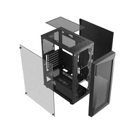 Newest Mid Tower Gaming PC Case Micro ATX Aluminum Alloy with Tempered Glass Side Panel