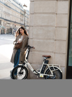 Bicicleta Eléctrica Plegable Onesport para Adultos con Llantas Anchas 250W Suspensión 48V para Mujer Almacén UE Uso Urbano