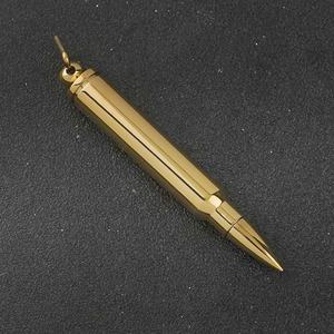 Collar con Colgante de Bala de Acero Inoxidable Estilo Hip Hop, Chapado en Oro de 18K con Circonitas, para Hombre - Product Image 4