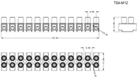 BELEKS T04-M12(A) – Bloc de jonction double rangée en PA66, connecteur électrique fiable avec connexion par vis et fonction de découpe