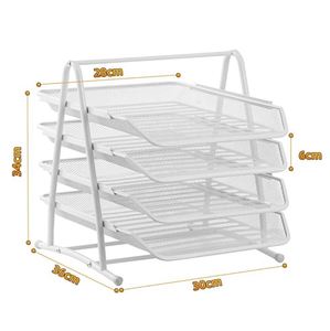 Wholesale Multi-functional Office <b>File</b> Rack Stable Removable Five-Layer Wrought Iron Art Data <b>Storage</b> Metal Grid Desktop Trays - Product Image 6