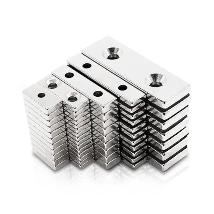 Neodymium Magnets With Screw Hole Square Block Round Csk Magnetic Base Flat Countersunk Holes Magnet