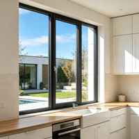 Fenêtre fixe en aluminium à rupture de pont thermique de haute qualité, fabriquée en Chine, avec verre Low-E, sur mesure pour les projets de villas mondiales