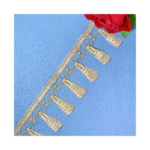 5.5cm Gold Tassel Lace Trim Embroidery Fringe Lace for Abaya Robe, <strong>Barbie</strong> Doll <strong>Clothes</strong> &amp; <strong>Kids</strong> Dress Hem Accessories - Product Image 1