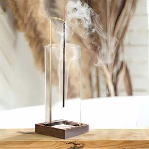 Removable Glass Ash Catcher Incense Holder Mess-Free Aromatherapy Diffuser for Meditation Yoga Spa-for Incense Burner Sticks - Product Image 1