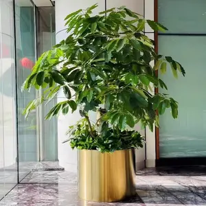 Custom Large Planters Pots Gold Metal Planter Outdoor Stainless Steel Plant Planter For Garden