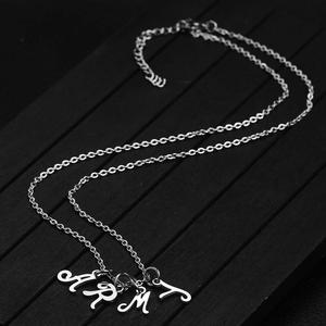 Corea KPOP BTS <span class=keywords><strong>A</strong></span>.R.<span class=keywords><strong>M</strong></span>.Y Collares pendientes, joyerí<span class=keywords><strong>a</strong></span> de acero inoxidable de moda Collar de letras del EJÉRCITO DE EE. UU. / - Product Image 4
