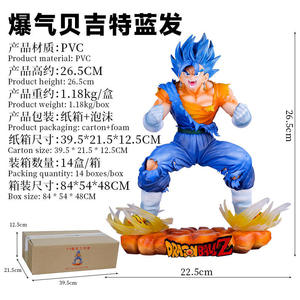 Figurine de collection Vegito Super Saiyan Blue en pose de combat avec tenue endommagée, statue en PVC d'anime, décoration de bureau pour les fans - Product Image 2