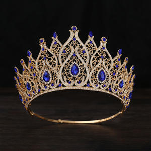 Couronne de Princesse Personnalisée pour Fille Grand Diadème Floral en Métal Doré pour Mariée Reine et Concours - Product Image 5