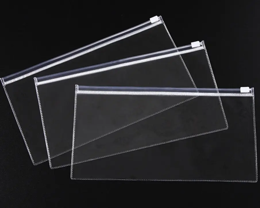 Wholesale stock recyclable plastic clear PVC zipper bag for jewelry ring earring Bracelet packing zip lock pouch bags