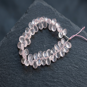 Wholesale High Quality Natural Rose Quartz Tear Drops Faceted Briolette Dark Pink Eye Clean <b>Stone</b> 8 Inches - Product Image 3