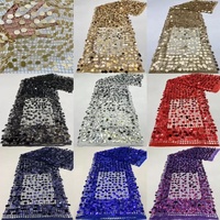 Tissu à paillettes en maille dorée effet écailles de sirène métallique scintillante, plusieurs couleurs en gros, en stock, 3mm-18mm, pour robe de mariée sexy