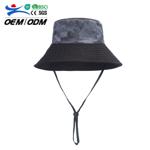 Chapeau Bob Unisexe en Coton Noir Personnalisé, Tendance Printemps-Été, Protection Solaire, Anti-Vent avec Cordon, Prêt pour la Pêche et les Fêtes, 3D - Product Image 1