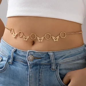 2023 Hot Sale Fashion Hip-hop Hollowed Butterfly Waist Chain Body Jewelry For Women