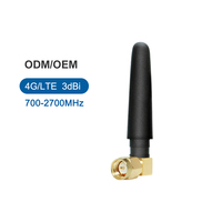 Antenne compacte RFLink RF001 Mini 4G LTE 3G WiFi 3dBi pour routeur, mâle, angle droit 90 degrés, en caoutchouc, 700-2700MHz